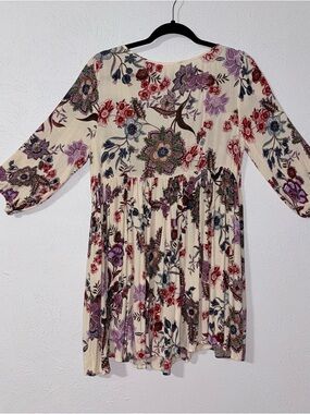 Altar’d State Floral Boho Tunic Top Tagged Medium Rayon Flowy Babydoll